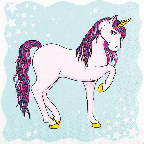 Home fashion Servietten Einhorn – 33 × 33 cm – 3-lagig, Tissue – 20 Stk.
