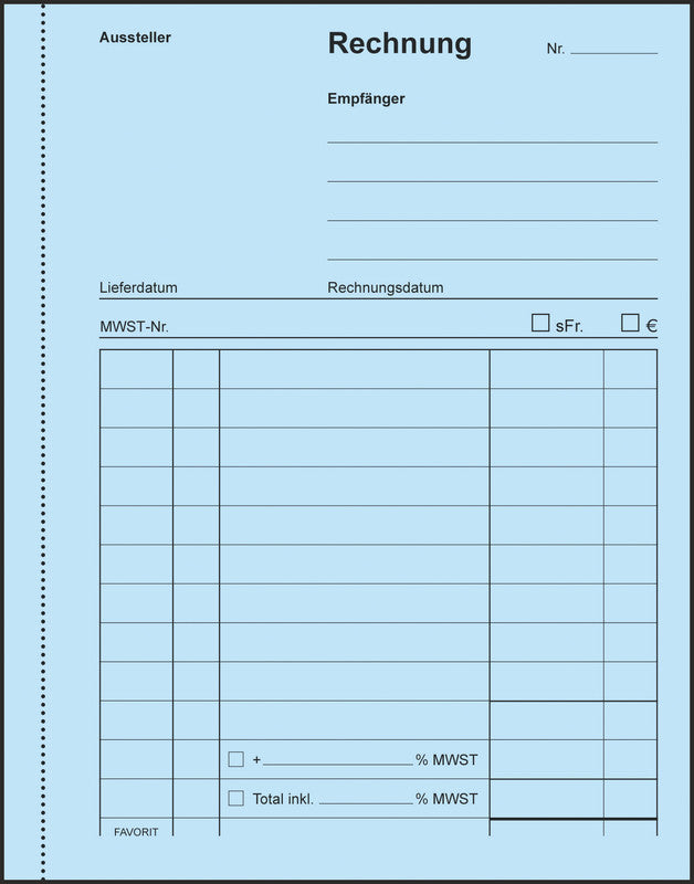 Favorit Formularblock – Rechnungen, Deutsch, 50 Blatt, A6
