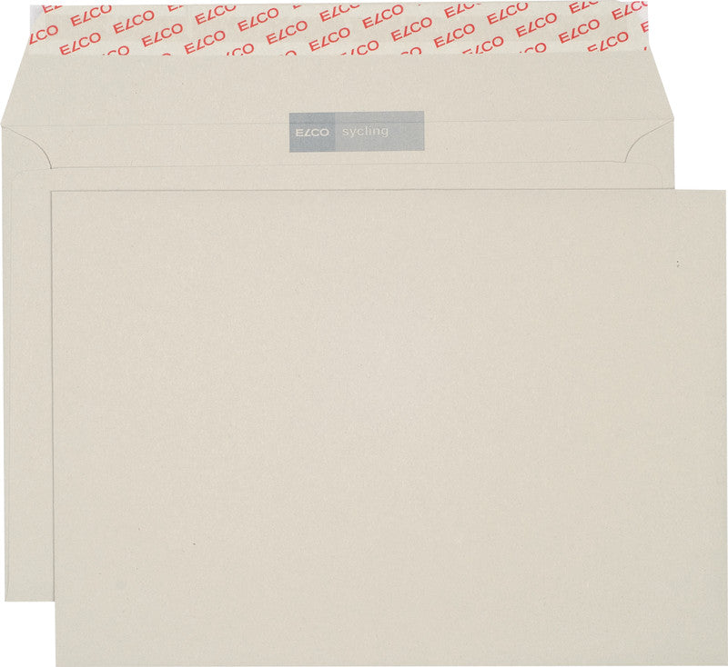 ELCO Couvert B5 (250 × 176 mm), ohne Fenster, haftklebend (Optifix), gerade Klappe, grau, 100 g/m² – 500 Stk.