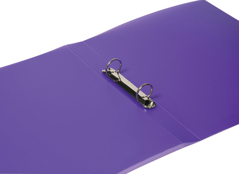 Q-connect Zeigebuch – A4 Hochformat – 2-Ring, Ø 25 mm, Rücken 30 mm – Violett, Kunststoff