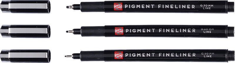 Talens Fineliner – 3er-Set – Schwarz – Wasserfest