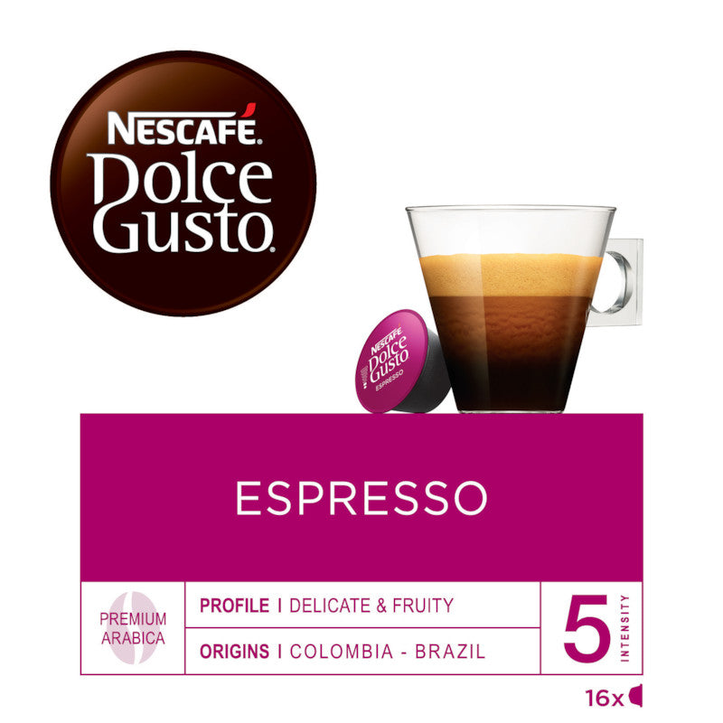 Nescafé Dolce Gusto Kaffeekapseln Espresso – für Dolce Gusto – Intensität 5 – 16 Kapseln