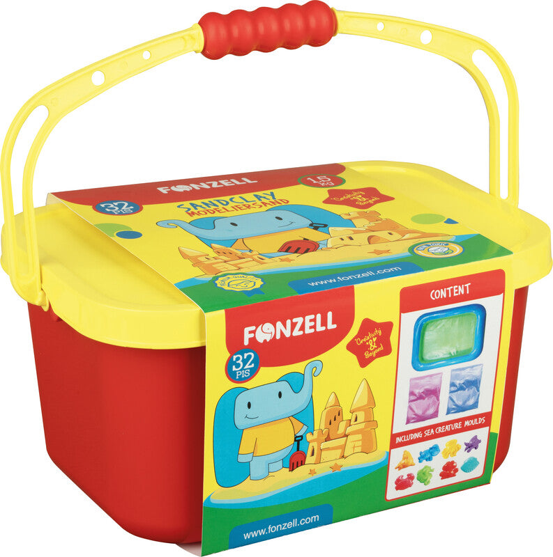 Fonzell Bastelset Modelliersand Kneten – 32-teilig – 300 × 200 × 140 mm