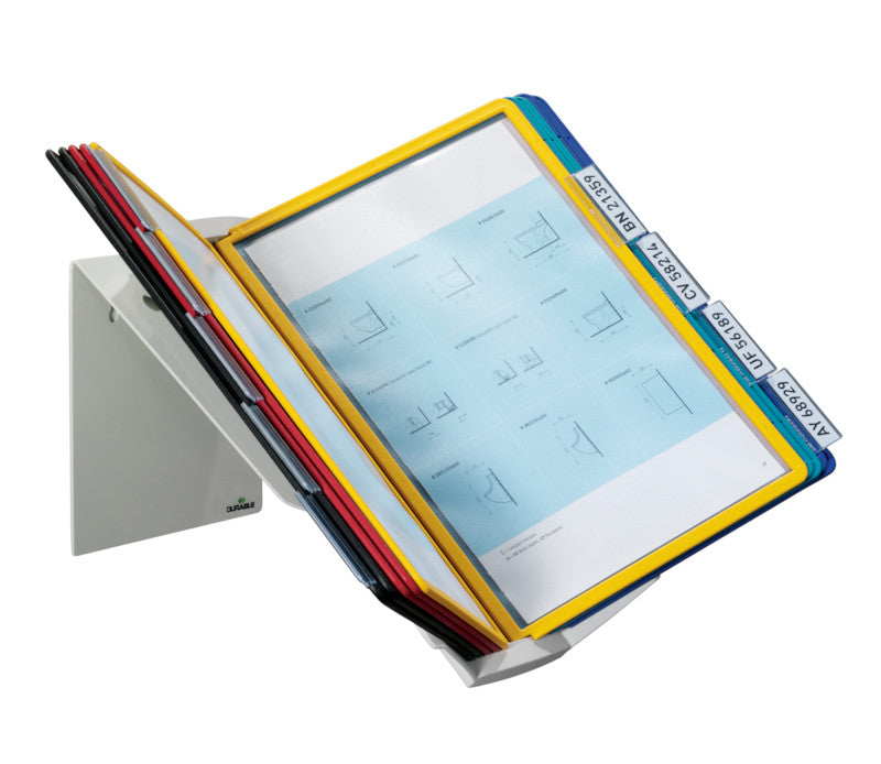 Durable Sichttafelsystem Vario Pro 10 – für A4, 10 Fächer, Grau, Metall/Kunststoff, 270×165×395 mm