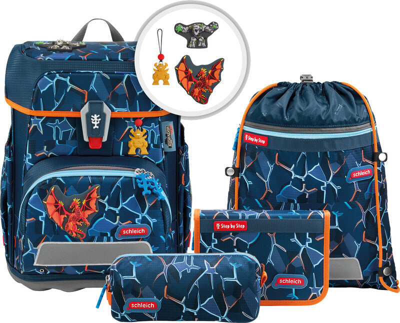 Step by Step Schulrucksack-Set Cloud – 5-teilig – Lava Dragon – Recycelte Materialien