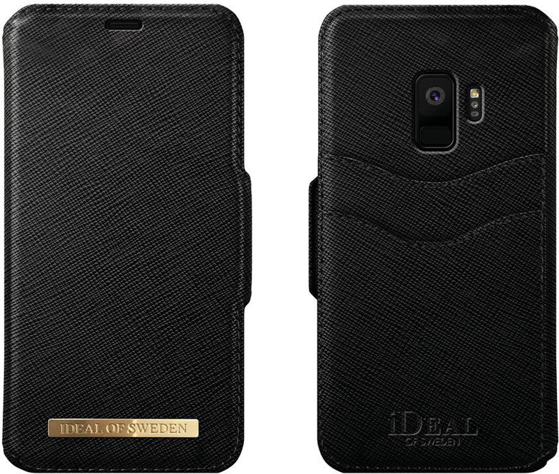 Ideal of Sweden – Booklet-Hülle Saffiano – für Samsung Galaxy S9 – schwarz – mit Kartenfach, Magnetverschluss