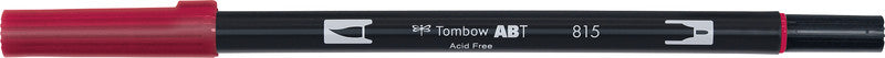 Tombow Brush Pen ABT Dual – Pinselspitze 3-10 mm, Rundspitze 0,3 mm – Kirschrot – Wasservermalbar