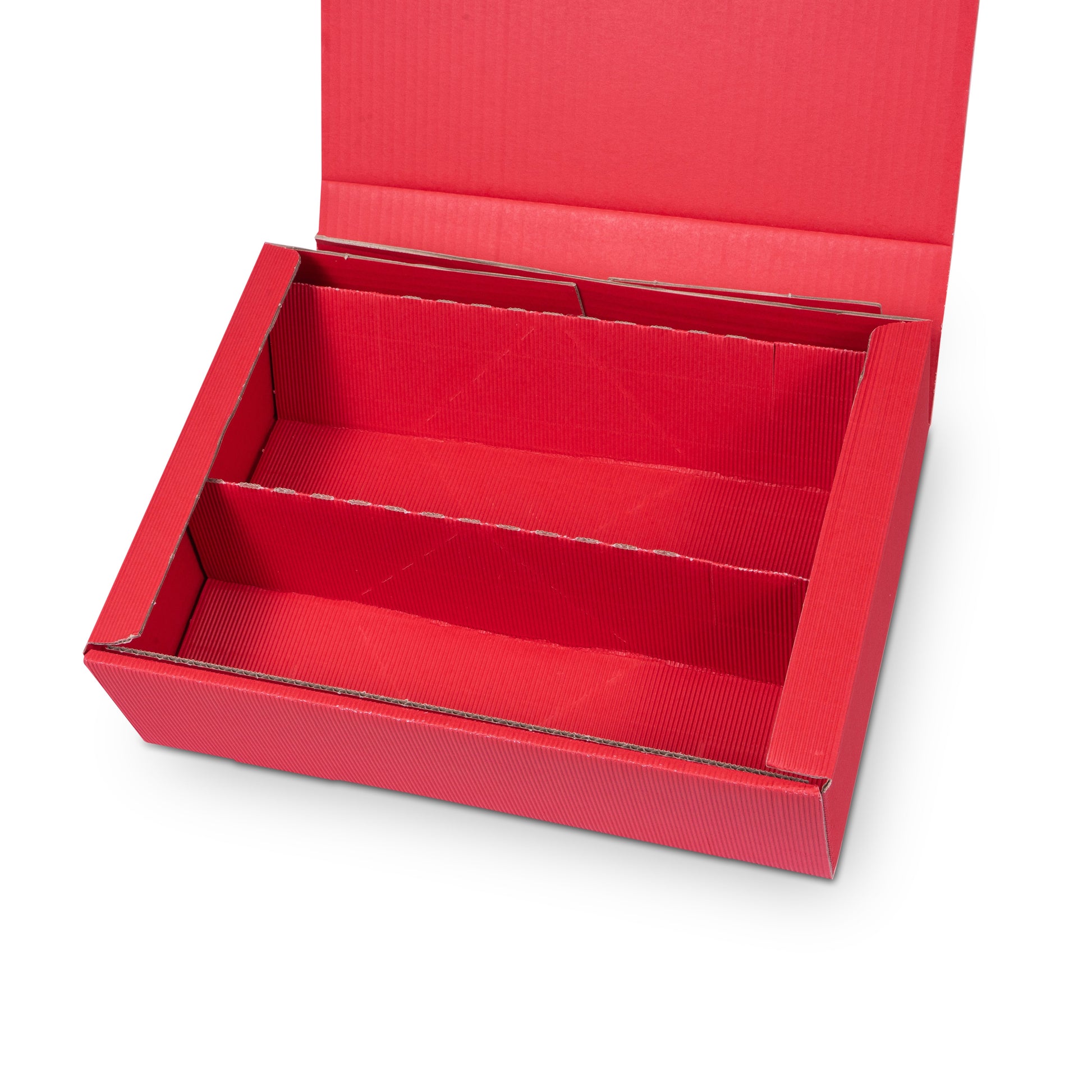 Model Geschenkverpackung – 3 × 0,75 l, offene Welle, Rot, 1 Stück