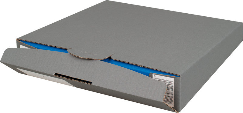 Elco pac-it Bücherbox, grau, mit Beschriftungsfeld – 298 × 325 × 64/42 mm