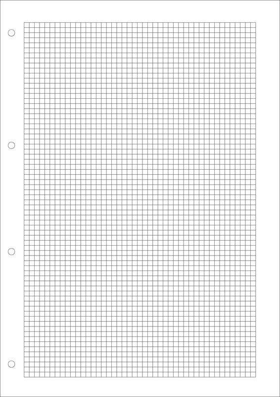 Natura line Notizbuch-Einlagen A4, kariert 4 mm, mit Rand, 4-fach gelocht, 90 g/m² – 500 Blatt