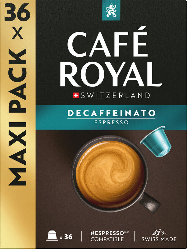 Café Royal Espresso Decaffeinato Kaffeekapseln – für Nespresso – Intensität 5 – 36 Kapseln