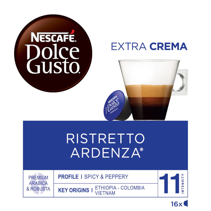 Nescafé Dolce Gusto Kaffeekapseln Ristretto Ardenza – für Dolce Gusto – Intensität 11 – 16 Kapseln