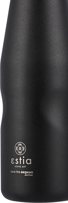 Estia Trinkflasche – 5 dl – Edelstahl, isoliert, Schraubverschluss – Midnight Black