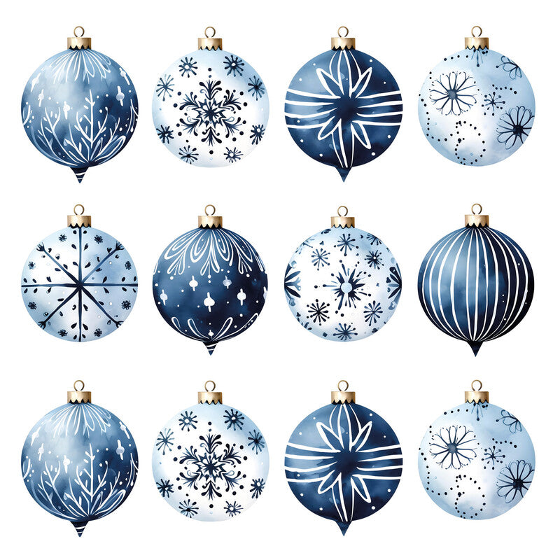 Fasana Servietten Blue Baubles – 33 × 33 cm – 3-lagig, Tissue – 20 Stk., FSC
