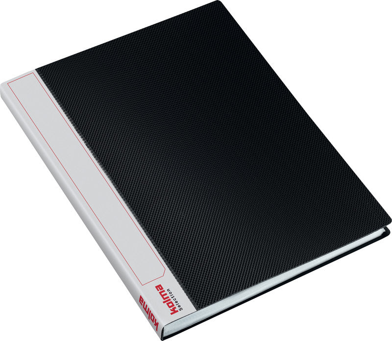 Kolma Sichtbuch Selection – 40 Sichttaschen, A4, glatt, glänzend, schwarz, Kunststoff