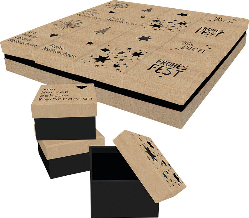 Braun + company Geschenkbox – Sprüche – mit Goldprägung – 90 × 60 × 90 mm