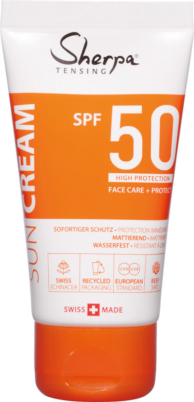 Sherpa Sonnencreme – Kunststoff, parfümfrei, Lichtschutzfaktor 50, wasserabweisend