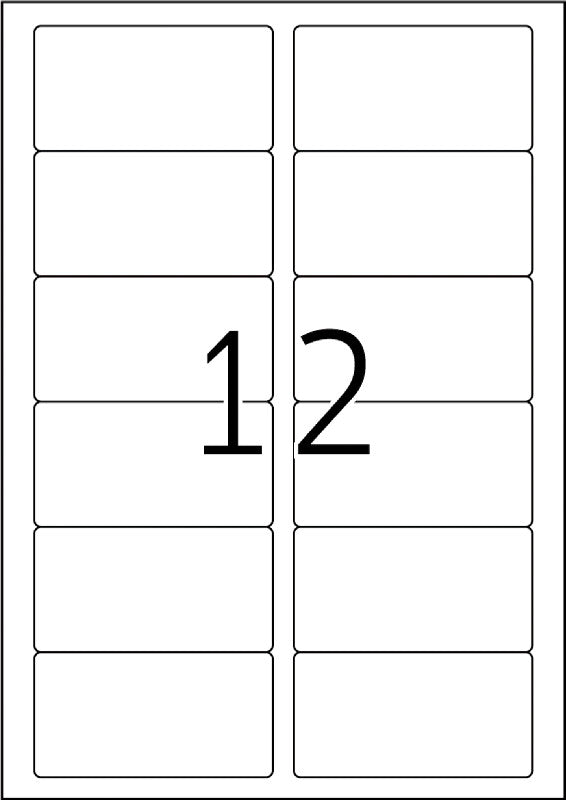 HERMA Bogenetiketten, 89 mm × 47 mm, weiss, Papier, permanent, 25 Blätter