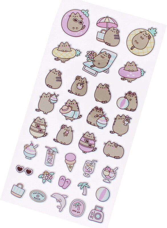Pusheen Schmucketiketten – Pusheen die Katze, Folie, permanent klebend, 33 Sticker (1 Blatt)