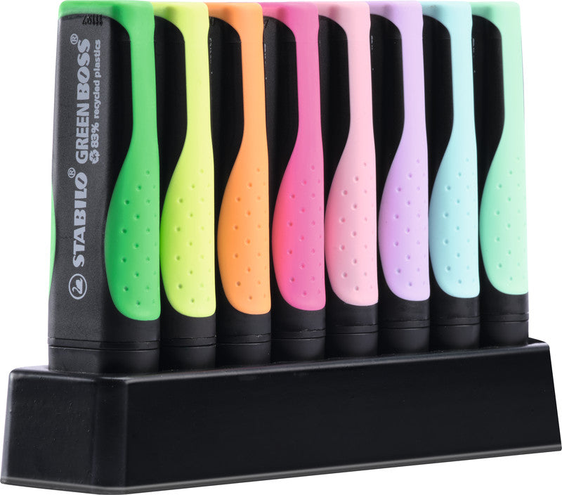 STABILO Textmarker Desktop Set 8 Farben – Keilspitze, 2–5 mm, nachfüllbar
