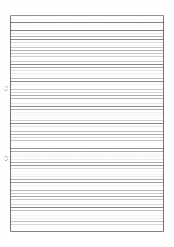Natura line Notizbuch-Einlagen A4, liniert 4 mm, mit Rand, 2-fach gelocht, 90 g/m² – 500 Blatt