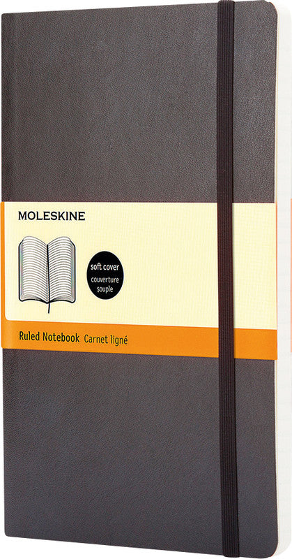 Moleskine Notizbuch, 90 × 140 mm, liniert, Leimbindung, Softcover, 192 Seiten, 70 g/m² – schwarz
