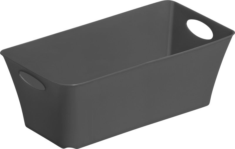 Rotho Aufbewahrungsbox Living – Kunststoff, Anthrazit, 13,4 × 9 × 25,2 cm