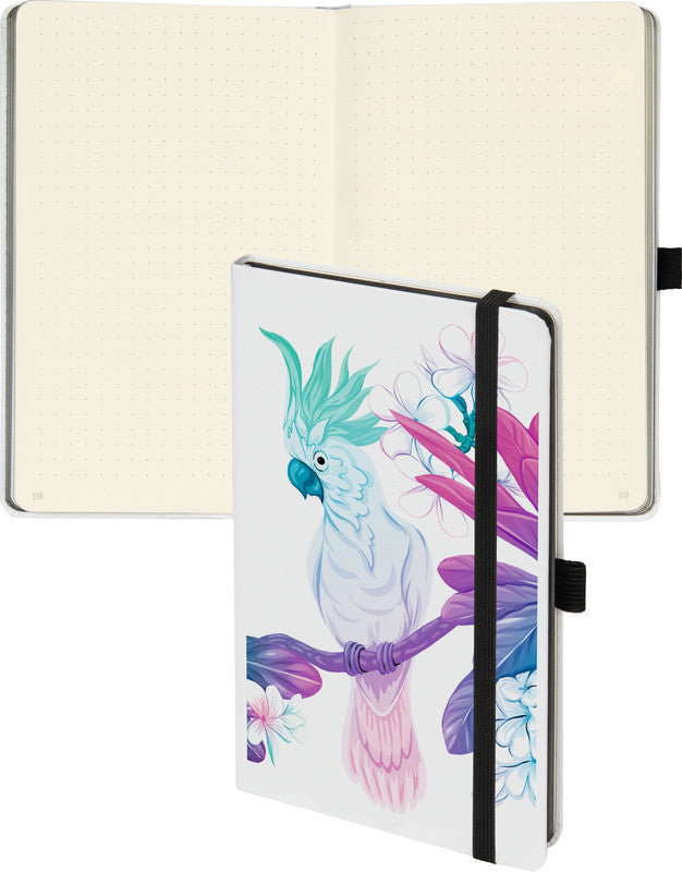 Biella Notizbuch White Trend 2021, punktkariert, Fadenheftung, 192 Seiten, 80 g/m² – mehrfarbig