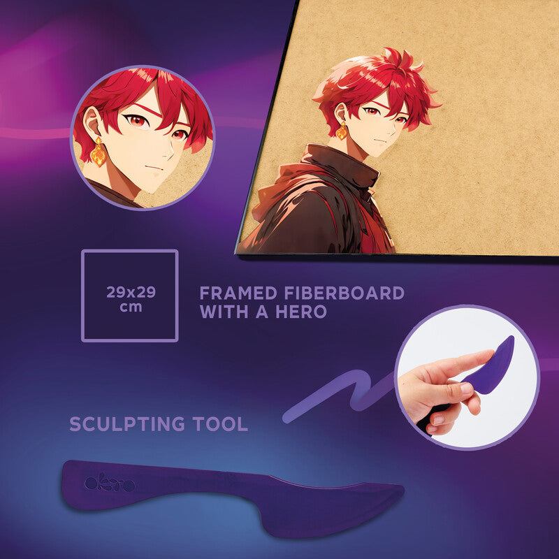 Okto Sensory Art – Modelliermasse-Set Air Clay 3D Painting Manga – ab 10 Jahren – 290 × 290 mm