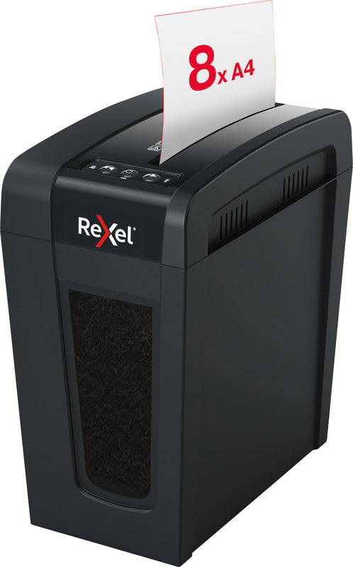 Rexel Secure X8-SL Slimline – Aktenvernichter, DIN P-4, Partikelschnitt 4 × 40 mm, 8 Blatt, 14 l, A4