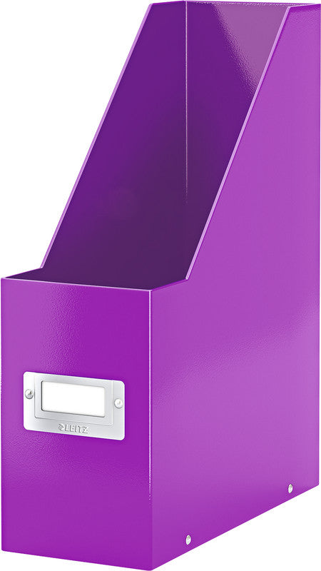 Leitz Stehsammler Click & Store – für Format A4, Karton, violett metallic, mit Beschriftungsschild