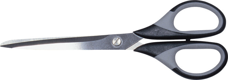Lerche MAGNA Universalschere – 18,0 cm, Edelstahl, für Rechtshänder, spitz, Softgrip, Kunststoff, grau