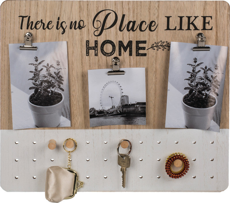 Out oft the blue Out of the Blue Steckbrett There is no place like home, mehrfarbig, Holz, 41 × 35 × 4 cm, 3 Clips für Fotos