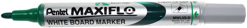 Pentel Whiteboard-Marker Maxiflo MWL5S – Konische Spitze 4 mm – Grün – Trocken abwischbar