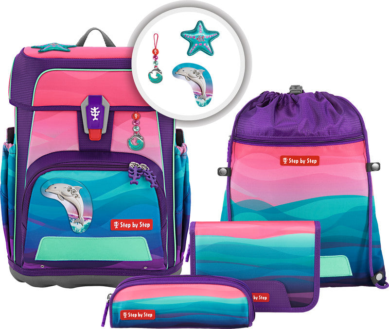 Step by Step Schulrucksack – Cloud Ocean – 5-teilig – Dolphin Lana