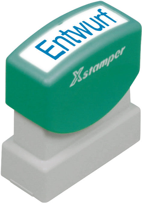 X-stamper Motivstempel – Entwurf, selbstfärbend, Kunststoff, 13 × 42 mm, Deutsch