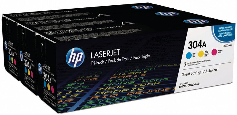 HP Toner-Multipack 304A – C/M/Y, 2800 Seiten