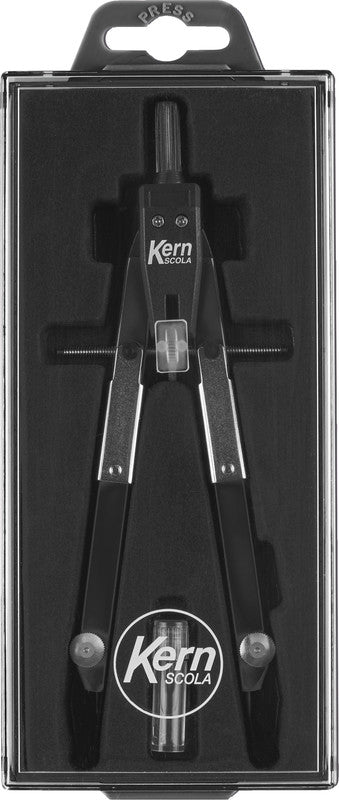 Kern scola Zirkel – Schenkellänge 17 cm, Radius 31 cm, Aufnahme bis 4 mm, Messing, Violett