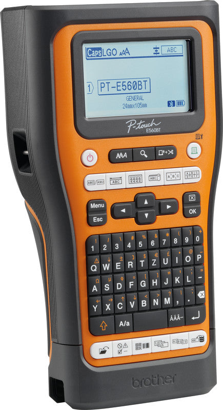 Brother E560BTVP – Beschriftungsgerät für TZe-Bänder 3,5–24 mm, USB, Bluetooth, Auto-Cutter