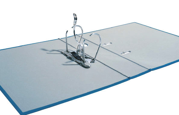 Leitz Ordner – A4 Hochformat – 2-Ring Hebelmechanik, Rücken 52 mm – Blau, mit Griffloch, mit Raumsparösen, FSC