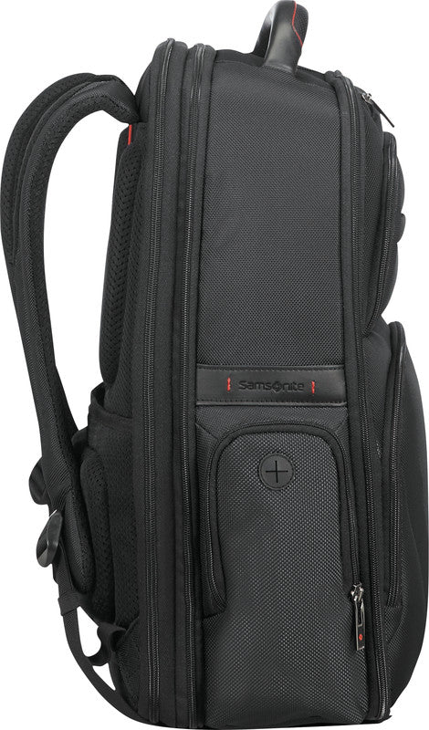 Samsonite Pro-DLX 5 3V Notebook-Rucksack – 29/34 l, RFID-Fach, Aufsteckfunktion, Nylon, Schwarz