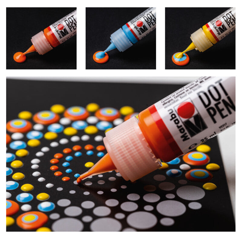 Marabu Punktfarbe Bastelset – Mandala – 4 × 25 ml
