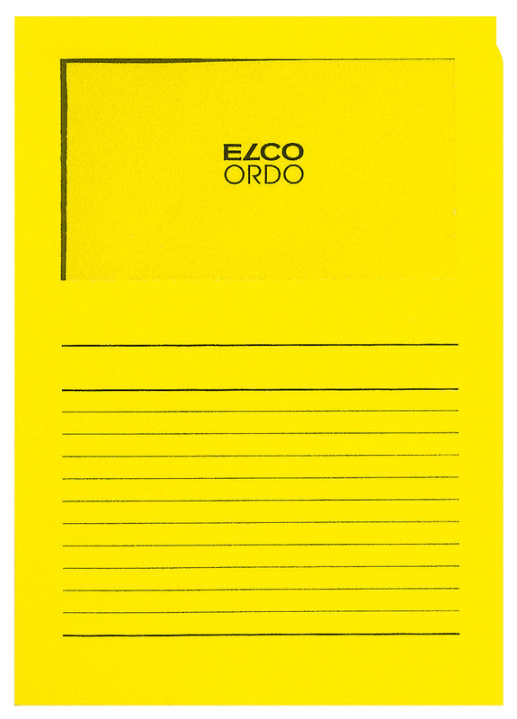 Elco Sichtmappe A4 – intensivgelb, Papier, mit Beschriftungsvordruck, 10er-Pack