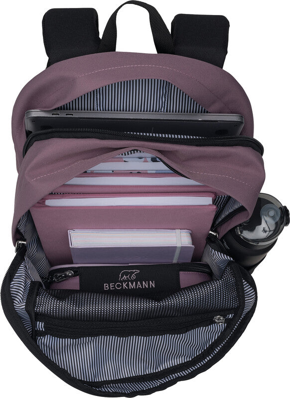 Beckmann Rucksack City – Pink Colorblock – 31,0 × 47,0 × 24,0 cm – aus recycelten PET-Flaschen (rPET)