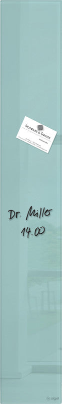 Sigel Whiteboard – 12 × 78 cm, Glas, magnetisch, Wandmontage, inkl. SuperDym Magnetwürfel, Montagesatz