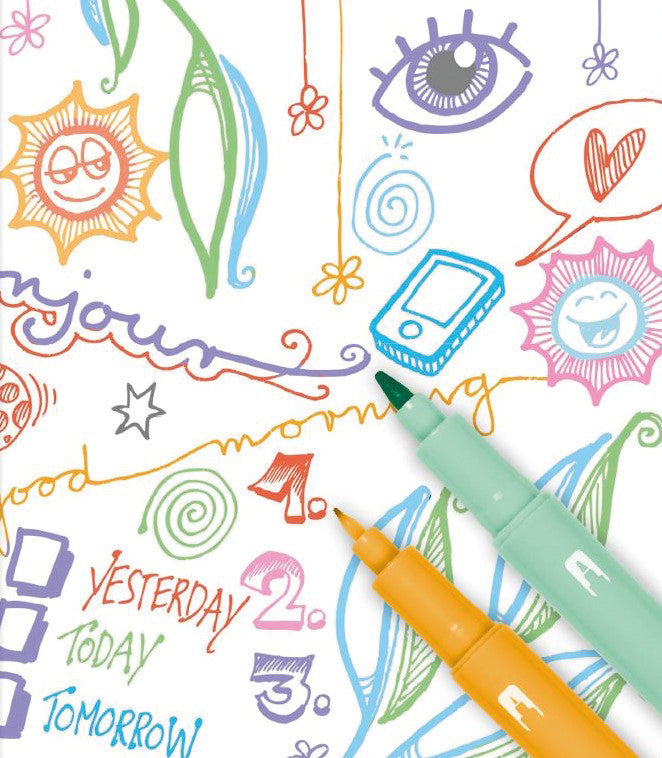 Tombow Fasermaler TwinTone, Strichbreite 0,3/0,8 mm, 12 Farben