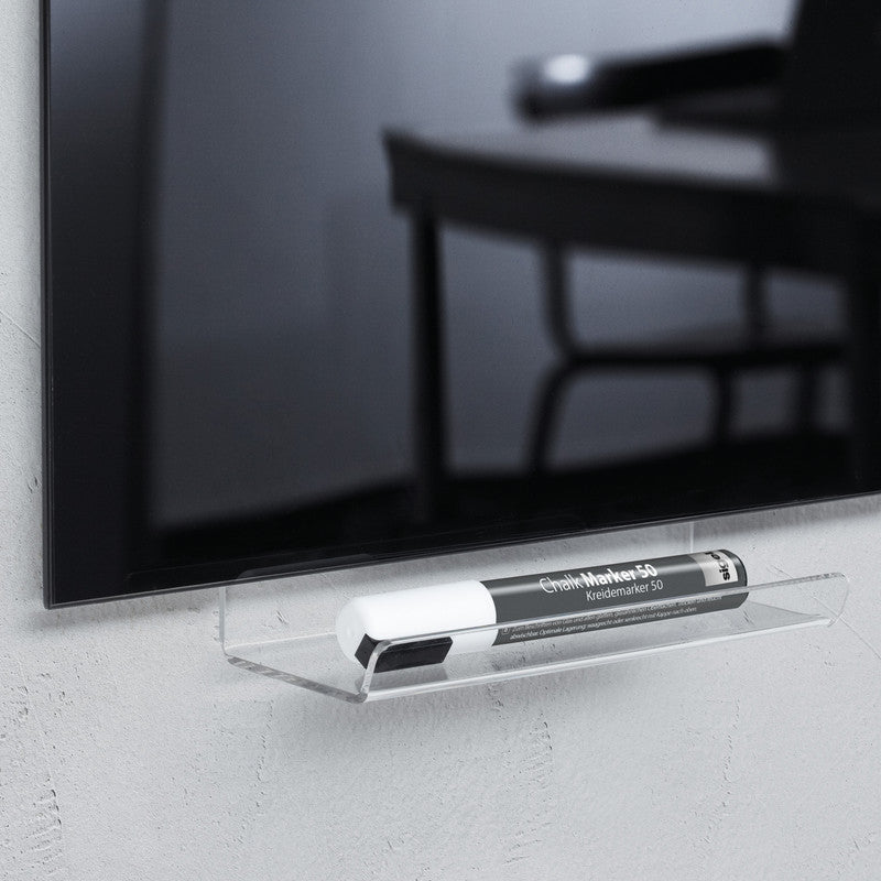 Sigel Stifteschale – selbstklebend, Kunststoff, 170 × 75 mm – für Artverum Glas-Magnetboards, Glasmagnettafeln