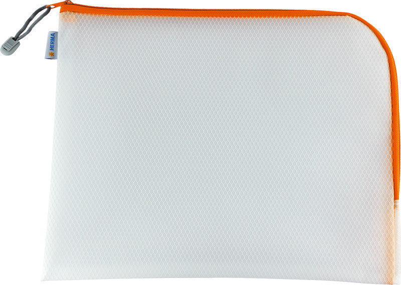 HERMA Reissverschlusstasche – Orange – Kunststoff – 36,0 × 28,0 × 0,7 cm