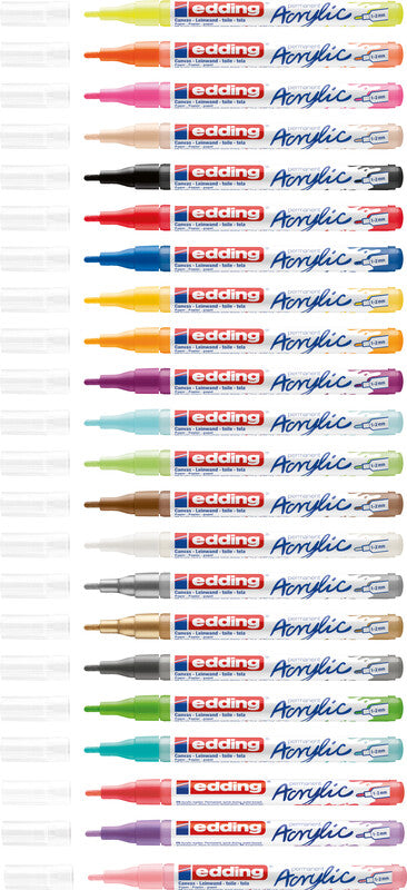 Edding 5300 Acrylmarker – Rundspitze 1–2 mm – Helllavendel – für Leinwand, Holz und Terrakotta