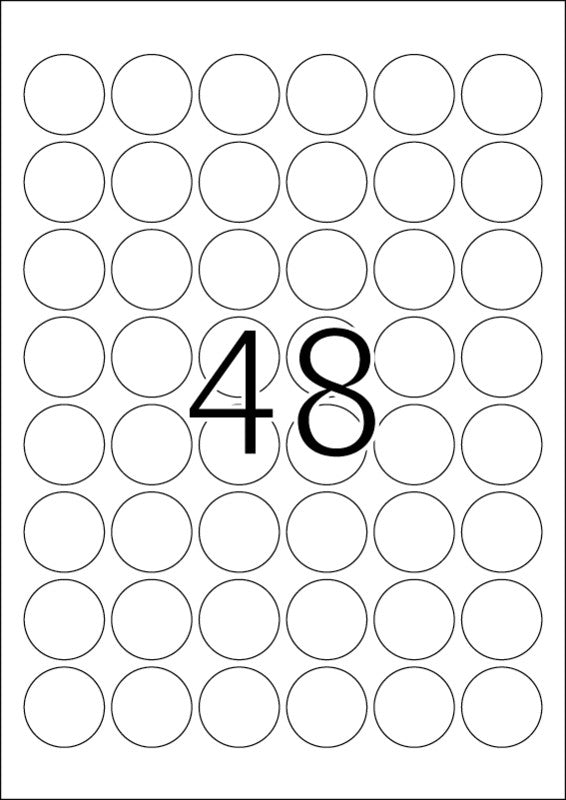 HERMA Druckeretiketten, Ø 30 mm, weiss, Papier, extra stark, Packung 25 Blatt